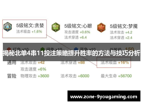 揭秘北单4串11投注策略提升胜率的方法与技巧分析 揭秘北单4串11投注策略提升胜率的方法与技巧分析